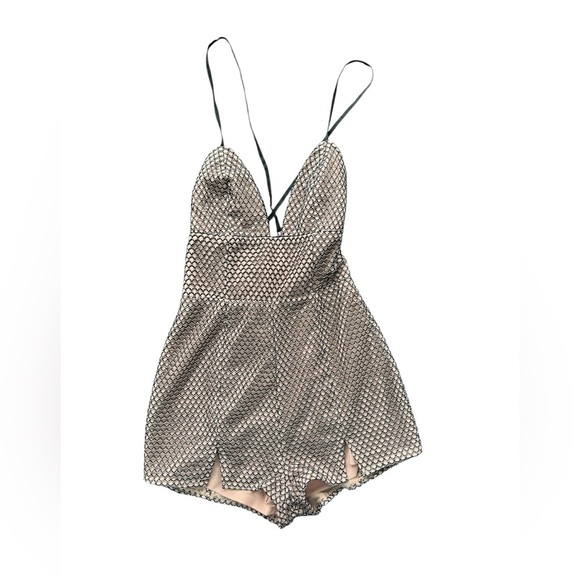 Revolve NBD Salt Shaker Romper Black and Silver XS NWT - Picture 3 of 12